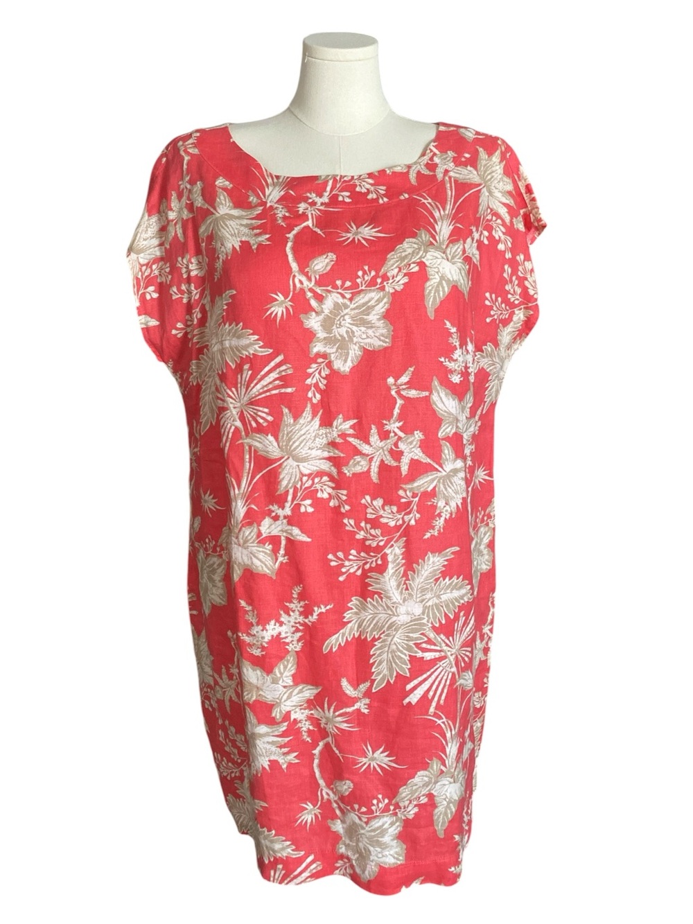 J.Jill Love Linen Tropical Floral Print 100% Linen Coastal Shift Dress Size XLP - Picture 3 of 12